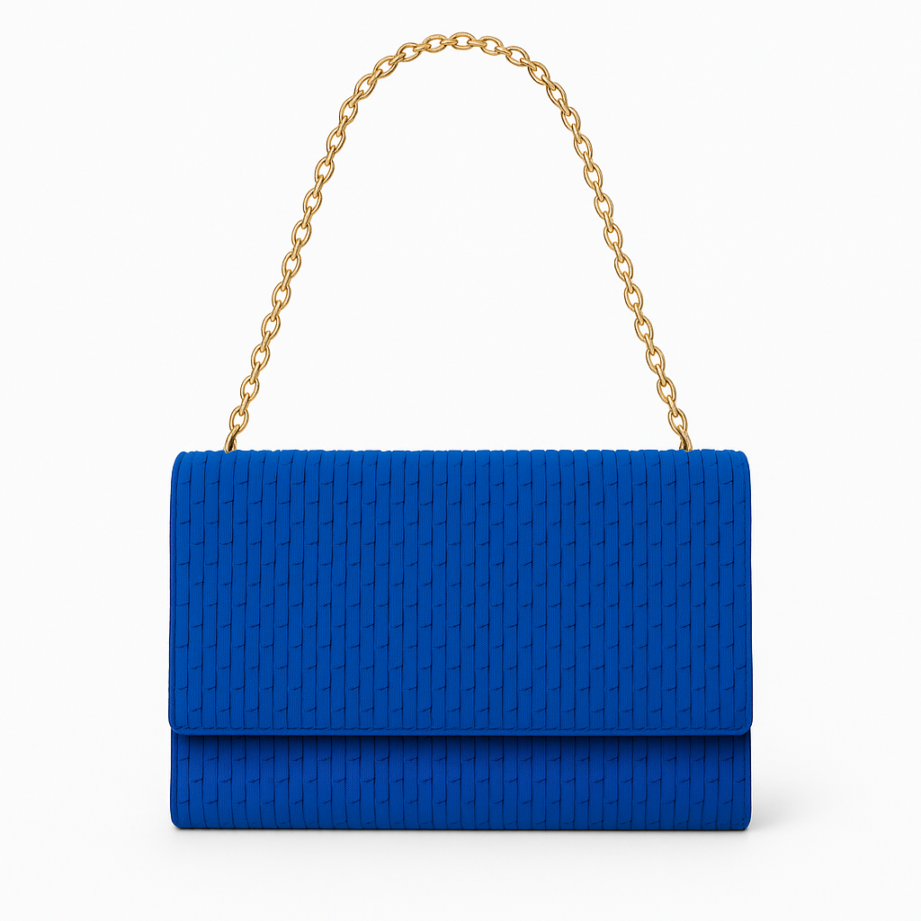 Navy Blue Pleated Bag