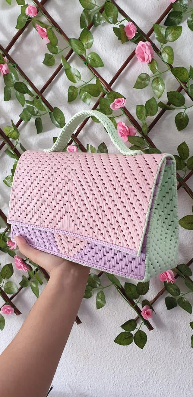 Bolsa tejida de lavanda