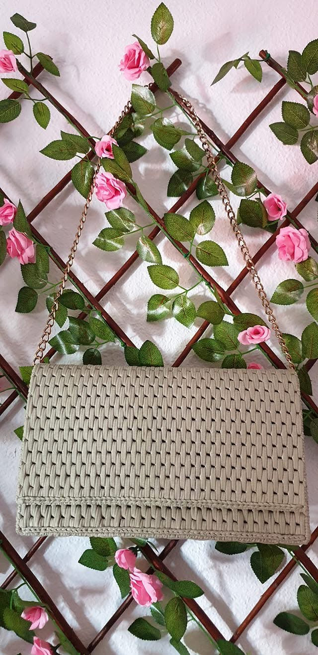 Beige Crochet Shoulder Bag